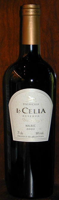 La Celia Reserva Malbec ( Finca la Celia ) 2002