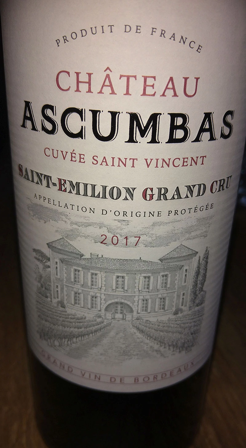 Cuvée Saint Vincent ( Château Ascumbas ) 2017