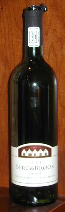 Merlot ( Berg and Brook ) 2001