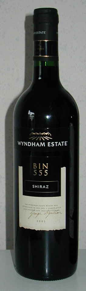 Bin 555 Shiraz ( Wyndham Estate ) 2003