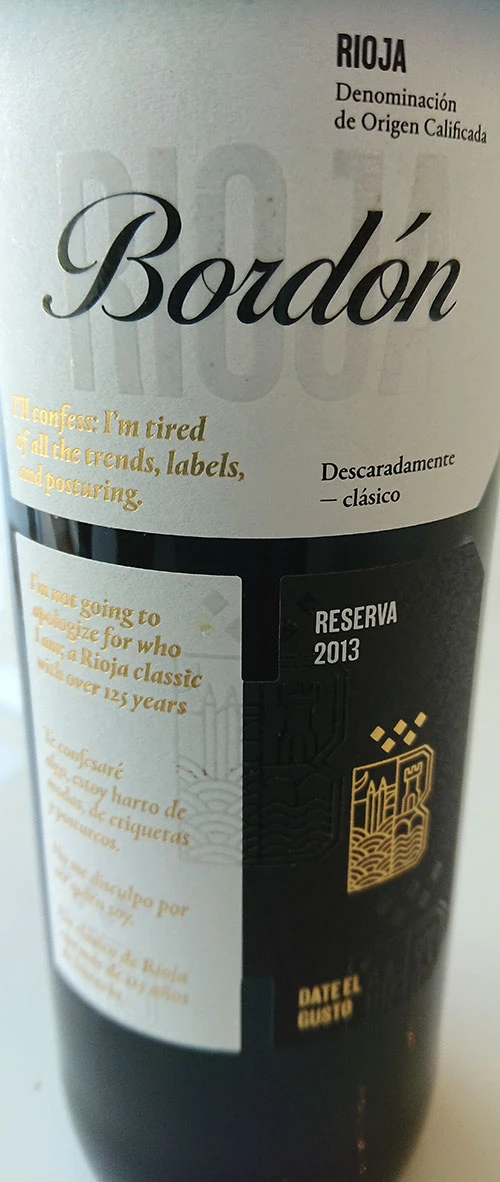 Rioja Bordón Reserva ( Bodegas Franco-Españolas ) 2003