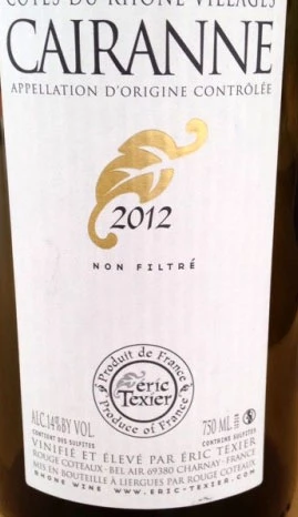 Cairanne ( Eric Texier ) 2011