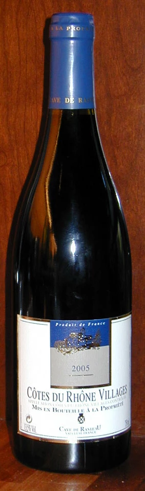 Côtes du Rhône Villages ( Cave de Rasteau ) 2012