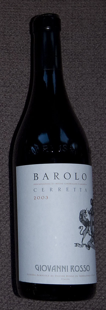 Barolo Cerretta ( Giovanni Rosso ) 1999
