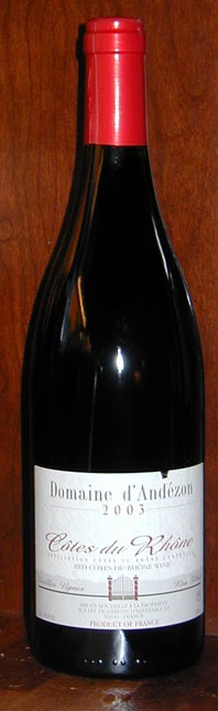 Domaine d`andézon ( les Vign. d`estezargues ) 2003