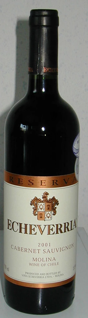 Cabernet Sauvignon Reserva ( Vina Echeverria ) 2001