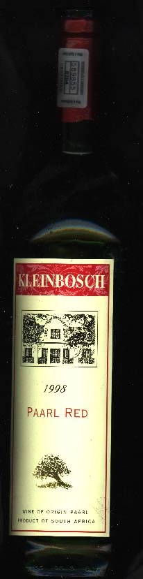 Kleinbosch Paarl Red ( Cape Wine Cellars ) 1998