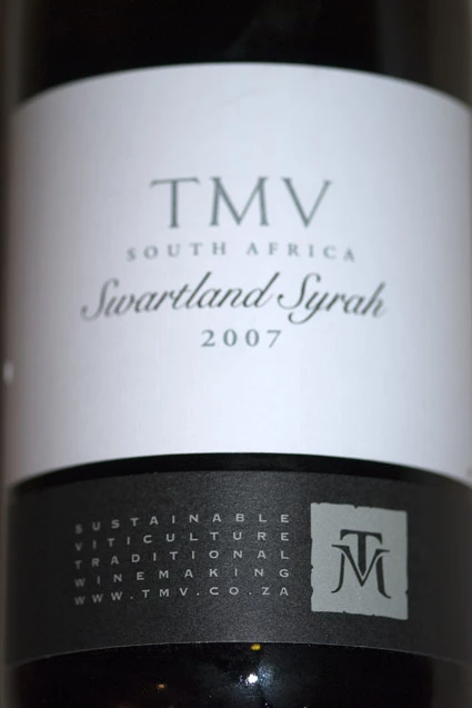 TMV Swartland Syrah ( Tulbagh Winery ) 2007