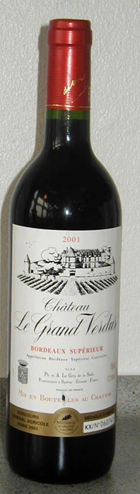 Chateau le Grand Verdus ( Philippe et Antoine Le Grix de la Salle ) 2001